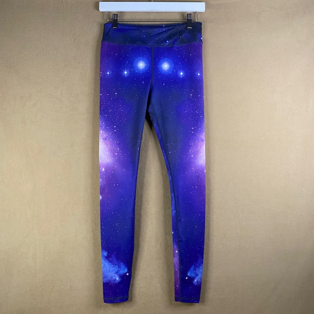 Galaxy Print Leggings‎ Women's Athletic Yoga Pants Running Celestial Stars Small